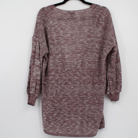 Express Size Large Purple Melange Crossover Lightweight Sweater 3/4 Sleeves - Picture 3 of 7